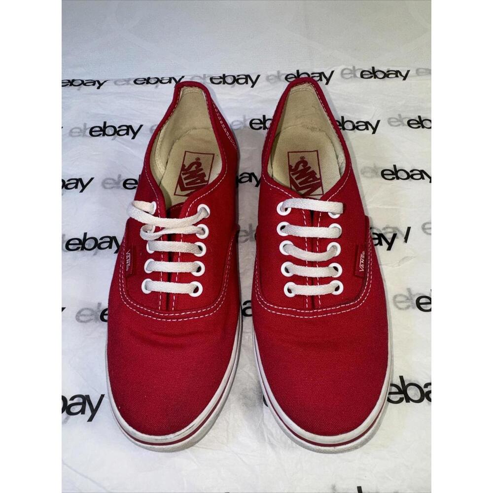 VANS OFF THE WALL SNEAKERS SKATER SHOES RED LOW TOP MENS 5.5 WOMENS 7 GREAT CON